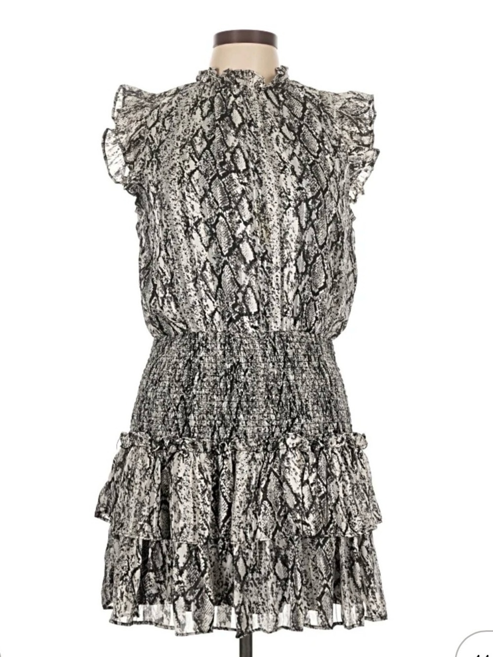 TCEC Black and White Snake Print Mini Dress